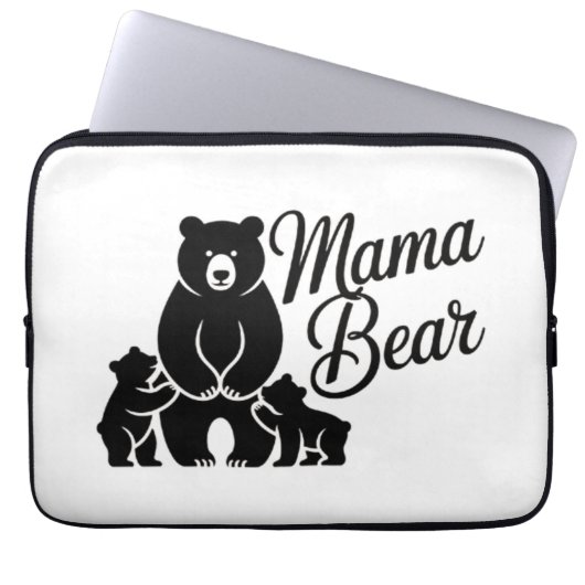 Mama Bear with Cubs Cute Family Bear Laptopschutzhülle (Vorderseite)
