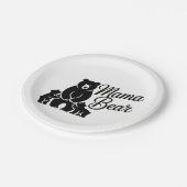 Mama Bear with Cubs Cute Family Bear Pappteller (Schrägansicht)