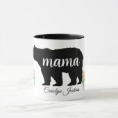 Mama Bear with Flowers and Name Tasse (Zentrum)