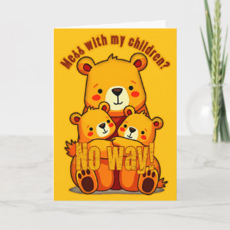 Mama Bear with My Cubs – Cute Family Bear Art Karte