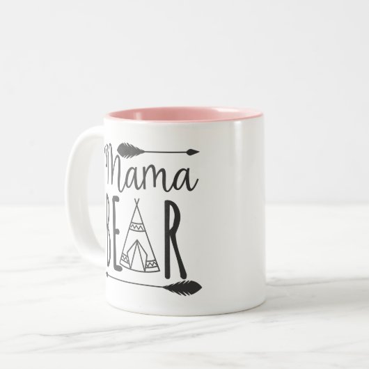 Mama Bear Zweifarbige Tasse (Vorderseite Links)