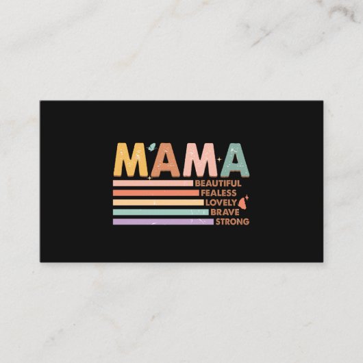 Mama Beautiful Fearless Lovely Brave Strong Visitenkarte (Vorderseite)