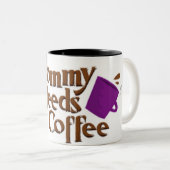 Mama-Bedarf-Kaffeelogo Zweifarbige Tasse (VorderseiteRechts)