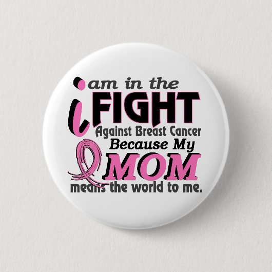 Mama bedeutet die Welt zu mir Brustkrebs Button (Vorderseite)