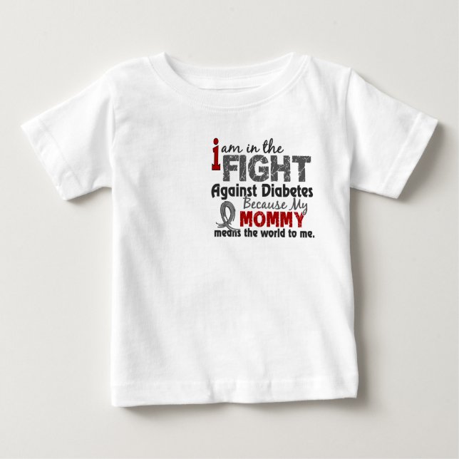 Mama bedeutet Welt zu mir Diabetes Baby T-shirt (Vorderseite)