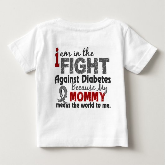 Mama bedeutet Welt zu mir Diabetes Baby T-shirt (Rückseite)