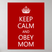 Mama behalt Calm und Obey Poster (Vorne)