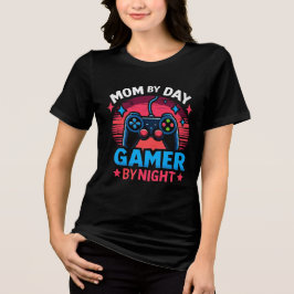 Mama bei Tag, Gamerin bei Nacht: Retro-Controller- Tri-Blend Shirt