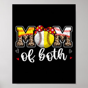 Mama beider Leopard Game Day Baseball Softball Mot Poster