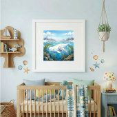 Mama Beluga Wal und Kinderkrippe Poster
