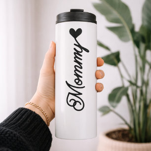 Mama Benutzerdefiniert minimalistisches Elfenbei Thermosbecher