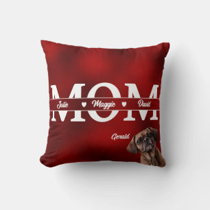 Mama...Benutzerdefinierte drei Namen plus Hund Kissen