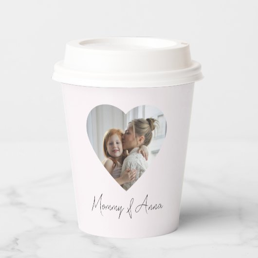 Mama benutzerdefinierter Name & Foto | Papiertasse Pappbecher (Vorderseite)