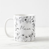 Mama Benutzerdefinierter Spruch Schwarz Weiß Flora Kaffeetasse (Links)