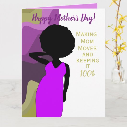 Mama bewegt den Afroamerikanischen Muttertag Karte (Gelbe Blume)