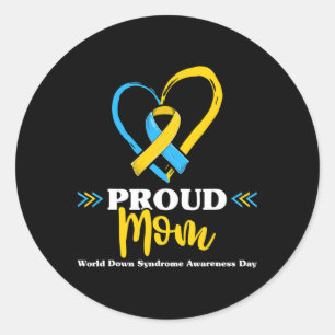 Mama-Bewusstsein für das Stolz-Down-Syndrom Runder Aufkleber