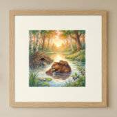 Mama-Biber und Kleinkindernest Poster