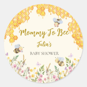Mama Bienensüße Hummel Florale Babyparty Runder Aufkleber