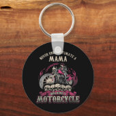 Mama Biker Chick Lady Unterschätzt Motorrad nie Schlüsselanhänger (Vorderseite)