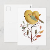 Mama Bird & Chick Whimsical Art Mother Day Postkarte (Vorne/Hinten)