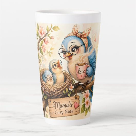 Mama Bird Coffee Latte Tasse (Vorderseite)