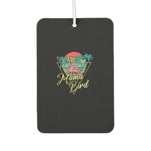Mama Bird Flamingo Sunset Palm Tree Beach 80er Autolufterfrischer