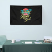 Mama Bird Flamingo Sunset Palm Tree Beach 80er Banner (Messeveranstaltung)