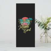 Mama Bird Flamingo Sunset Palm Tree Beach 80er Einladung (Stehend Vorderseite)