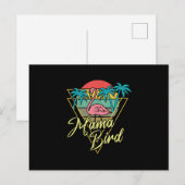 Mama Bird Flamingo Sunset Palm Tree Beach 80er Postkarte (Vorne/Hinten)