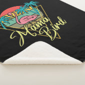 Mama Bird Flamingo Sunset Palm Tree Beach 80er Sherpadecke (3/4)