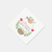 Mama Bird Fliegen mit Hearts Baby Shower Serviette (Ecke)
