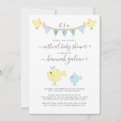 Mama Bird Little Chick Virtual Baby Boy Dusche Einladung (Vorderseite)