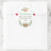 Mama Bird-Rücksendeadresse Runder Aufkleber (Tasche)