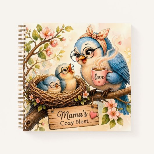 Mama Bird Spiral Notebook   Notizblock (Vorderseite)