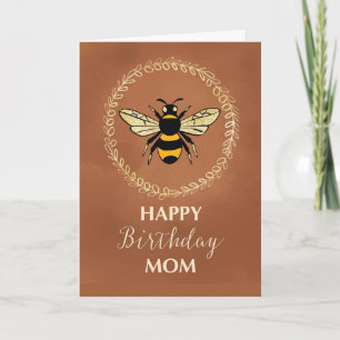 Mama Birthday Bee in Wreath Vintag Inspiriert Karte