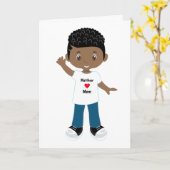 Mama Birthday Black Boy Karte (Gelbe Blume)