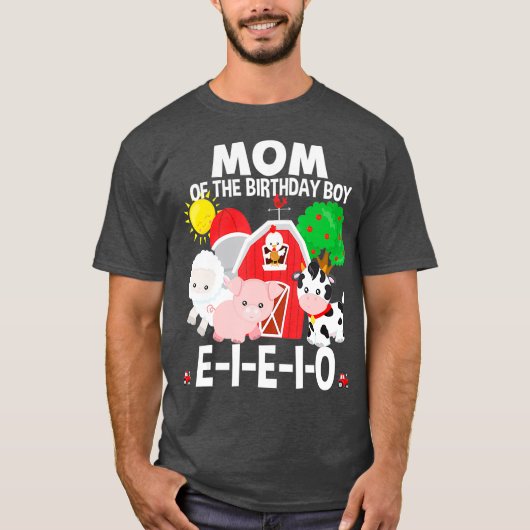Mama Birthday Boy Old MacDonald Birthday Party T-Shirt (Vorderseite)