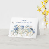 Mama Birthday Dusty Blue Wildblumen Karte (Gelbe Blume)