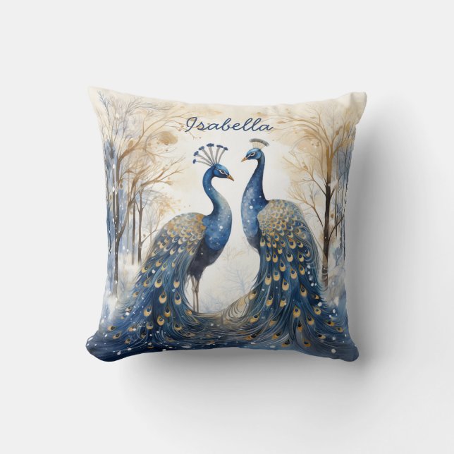 Mama Birthday Nature Lovers Peacock Personalisiert Kissen (Vorderseite)