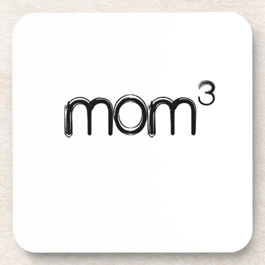Mama bis zum 3., Mama von 3 Kindern/Triplets Untersetzer (Vorderseite)