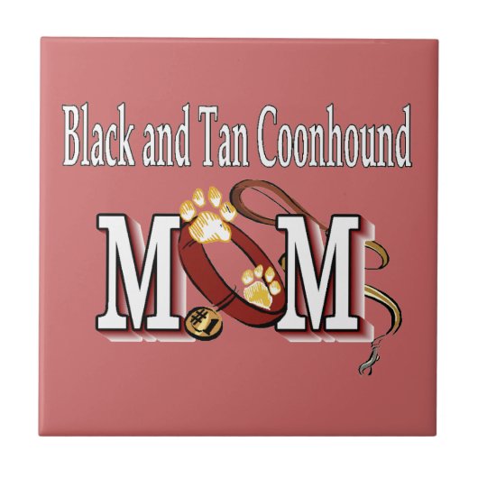 Mama "Black and Tan Coonhound Dog" Fliese (Vorderseite)