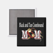 Mama "Black and Tan Coonhound Dog" Magnet (Vorderseite/Rückseite)