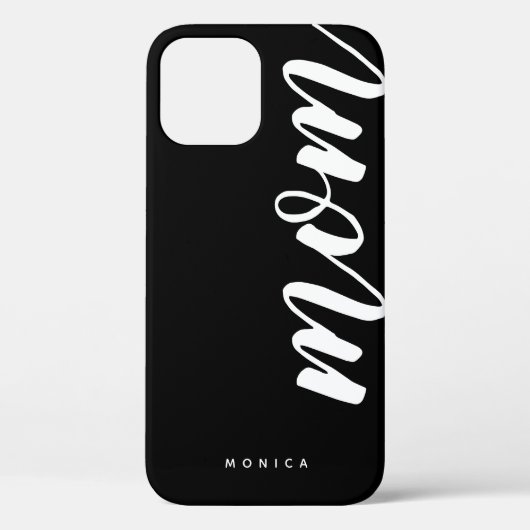 Mama Black and White Minimalistisch iPhone 12 Fall Case-Mate iPhone Hülle (Rückseite)