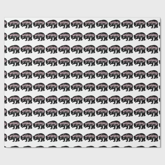 Mama Black Bear Geschenkpapier (Flach)