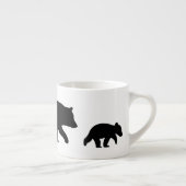 Mama Black Bear mit Cubs Silhouetten | Wildtiere Espressotasse (Rechts)
