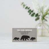 Mama Black Bear mit Cubs Silhouetten | Wildtiere Visitenkarte (Stehend Vorderseite)