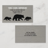 Mama Black Bear mit Cubs Silhouetten | Wildtiere Visitenkarte (Vorne/Hinten)