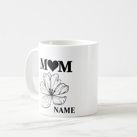 MAMA BLACK BOTANISCHE BLUME TASSE (Vorderseite Links)