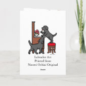 Mama Black Lab Puppy Duo Karte (Rückseite)