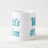 Mama Blau Halbtext Riesenkaffee Tasse (Vorderseite)